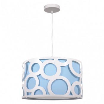 Distribuidor - Lâmpadas Diversas | Colgantes Moderno | COLGANTE ORLANDO AZUL/BLANCO 1XE27 REG X30X30 CM Ref: 028293008